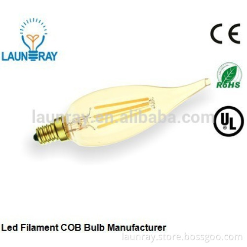 E14 35mm Led Filament Bulb Candle Tail Lamp Dimmable 2W